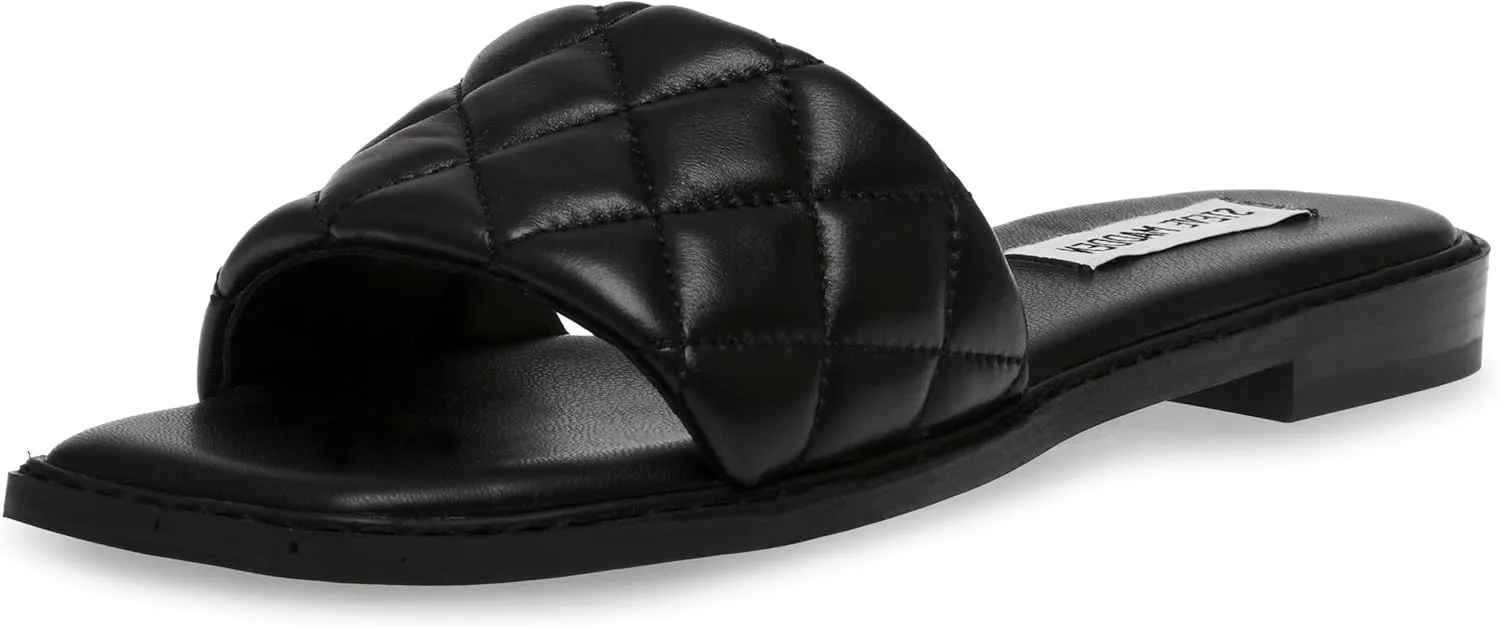 Steve Madden Womens Sandra Woven Slip On Slide Sandals