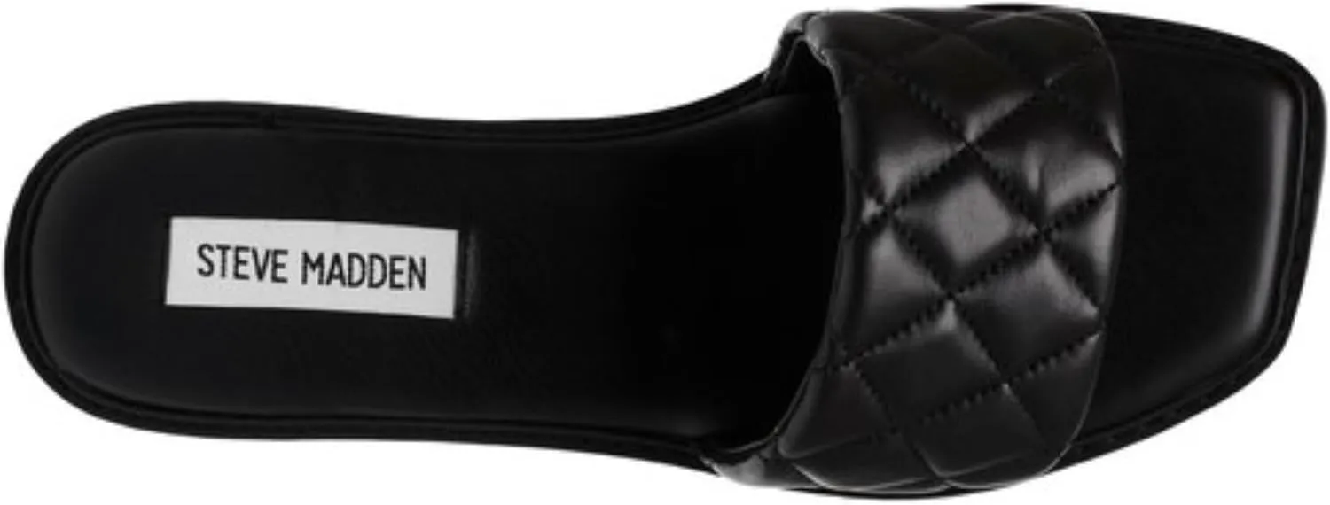 Steve Madden Womens Sandra Woven Slip On Slide Sandals