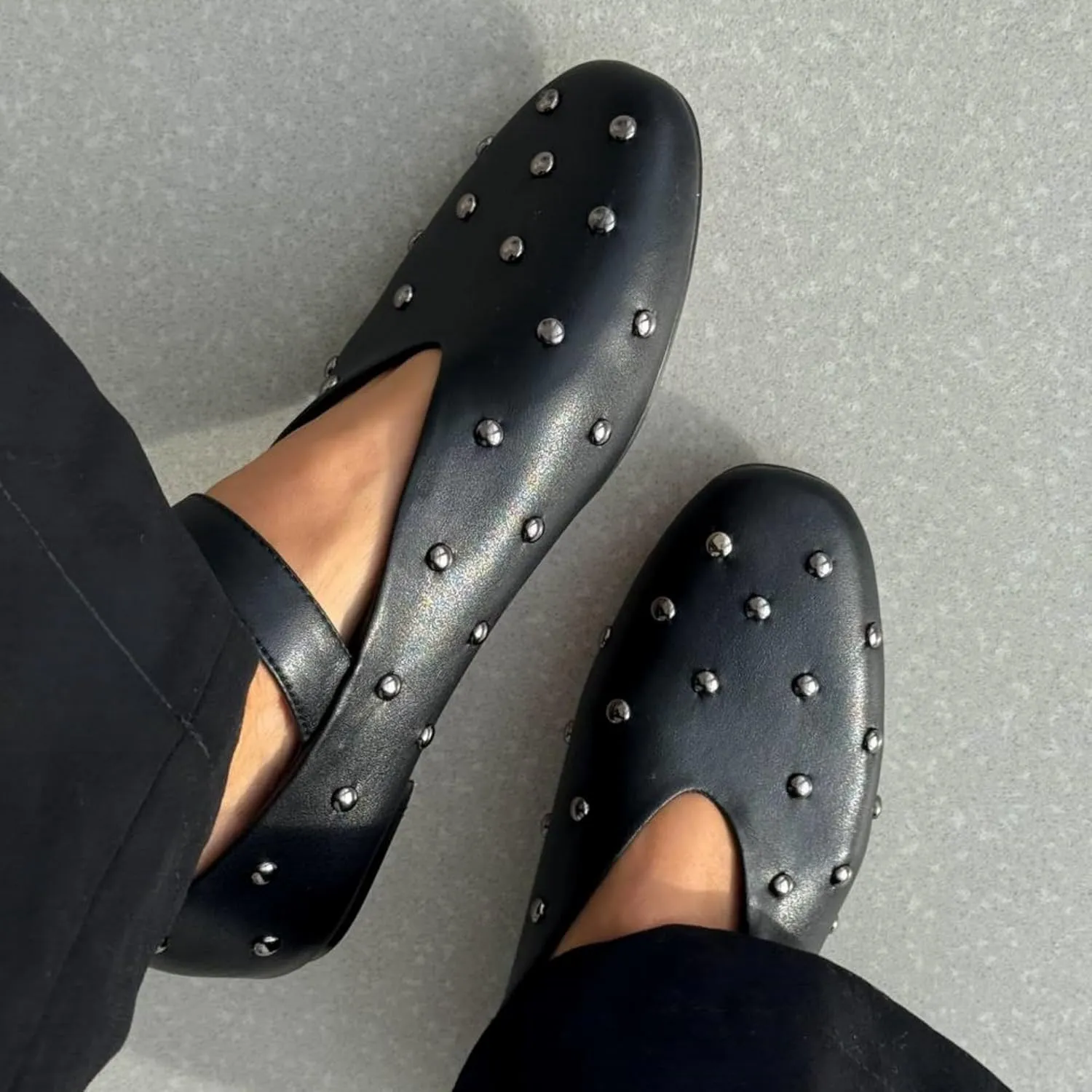 Stylish Mary Jane Studded Flats for Women Comfortable Ballet Buckled Ballerina Shoes for Work, Office, Party, or Daily Shoes
