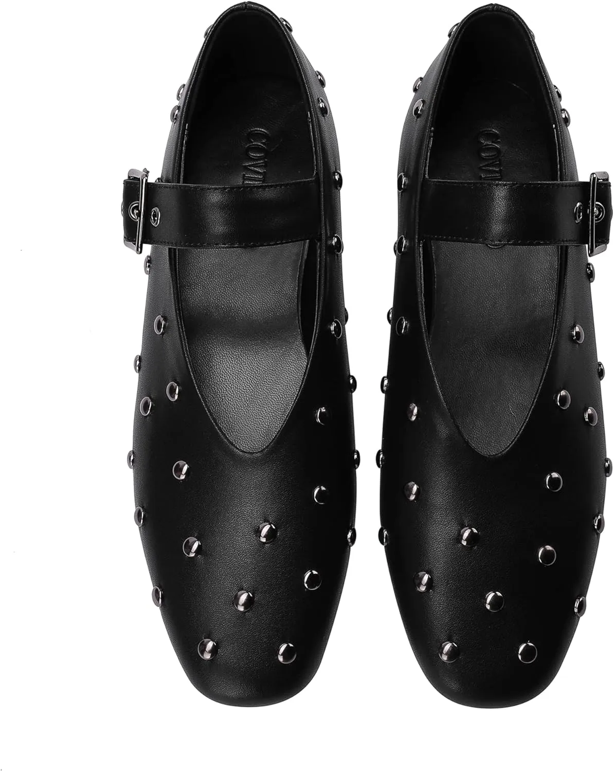 Stylish Mary Jane Studded Flats for Women Comfortable Ballet Buckled Ballerina Shoes for Work, Office, Party, or Daily Shoes