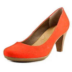 Sweets Round Toe Leather Classic Pumps Coral Size 85