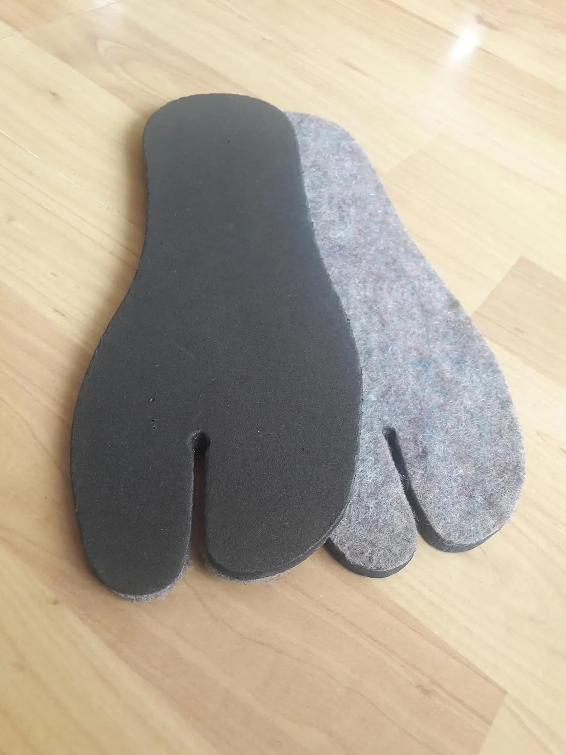 Tabi Felt Insoles for Split-Toe Jika Tabi Boots and Traditional Japanese Shoes, Gray (44EU)