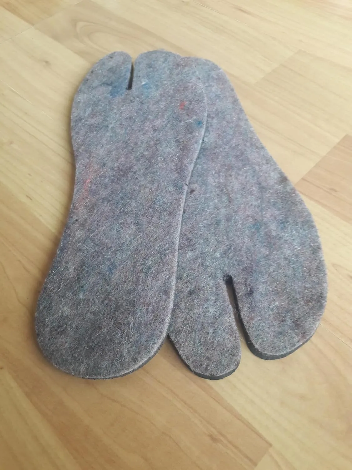 Tabi Felt Insoles for Split-Toe Jika Tabi Boots and Traditional Japanese Shoes, Gray (44EU)