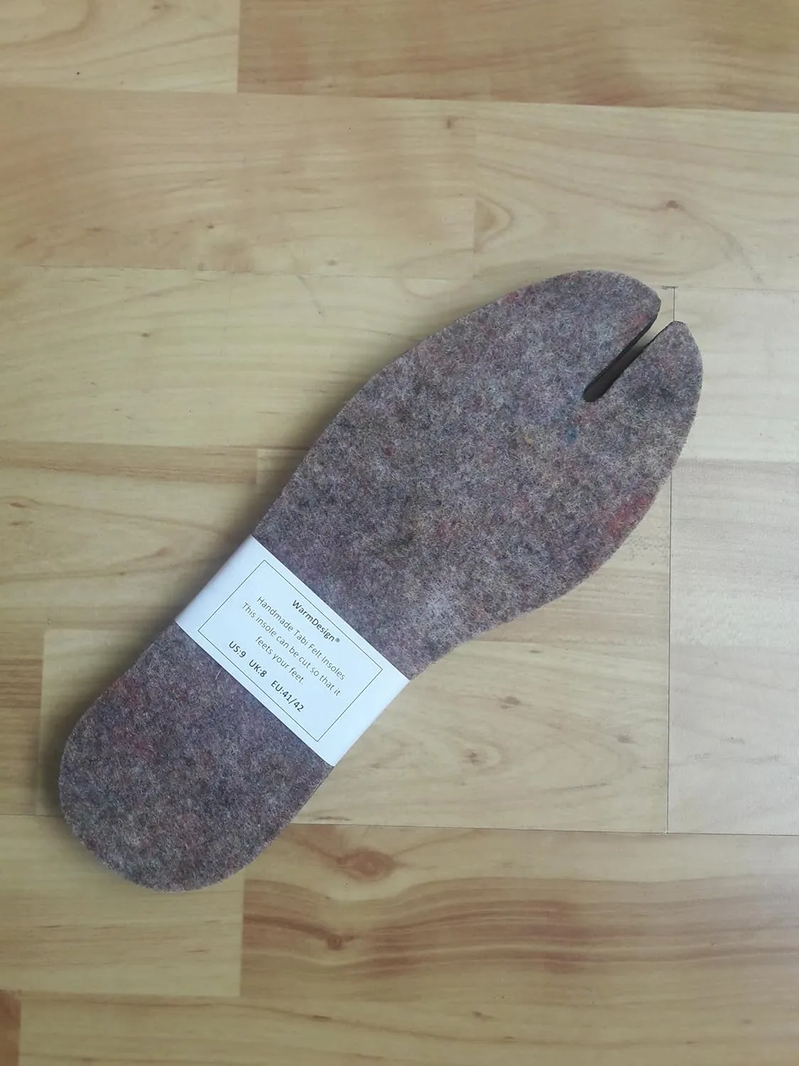 Tabi Felt Insoles for Split-Toe Jika Tabi Boots and Traditional Japanese Shoes, Gray (44EU)