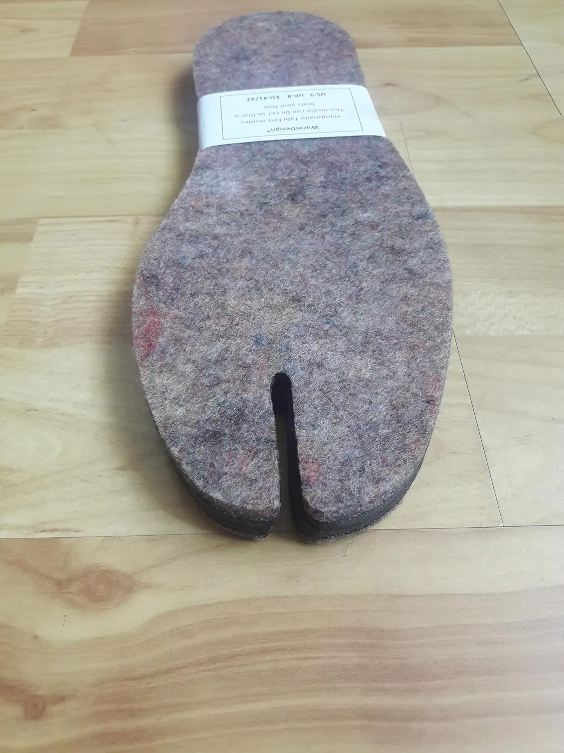 Tabi Felt Insoles for Split-Toe Jika Tabi Boots and Traditional Japanese Shoes, Gray (44EU)