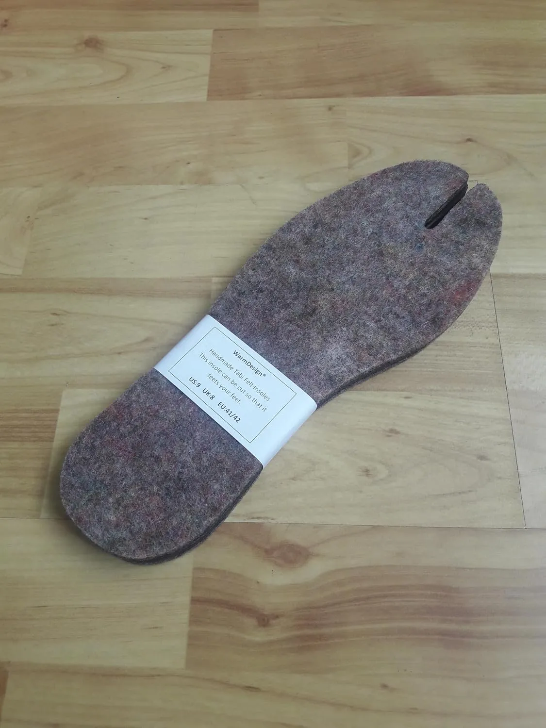 Tabi Felt Insoles for Split-Toe Jika Tabi Boots and Traditional Japanese Shoes, Gray (44EU)