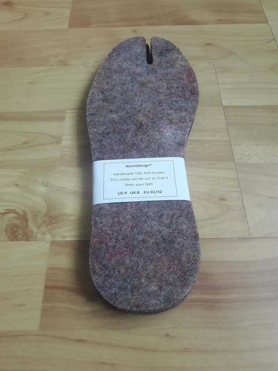 Tabi Felt Insoles for Split-Toe Jika Tabi Boots and Traditional Japanese Shoes, Gray (44EU)