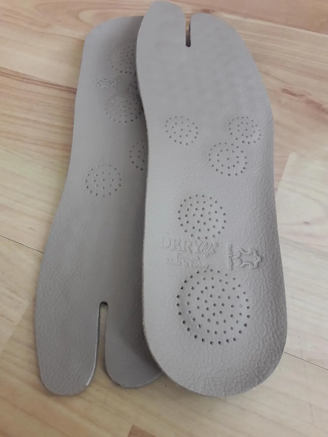 Tabi Orthopedic Leather Insoles, 5 massage point for Split-Toe Shoes, Traditional Japanese Shoes, Jika Tabi Boots, Tabi Pumps and all type of Tabis, Handmade Japanese Gift (43-44EU)