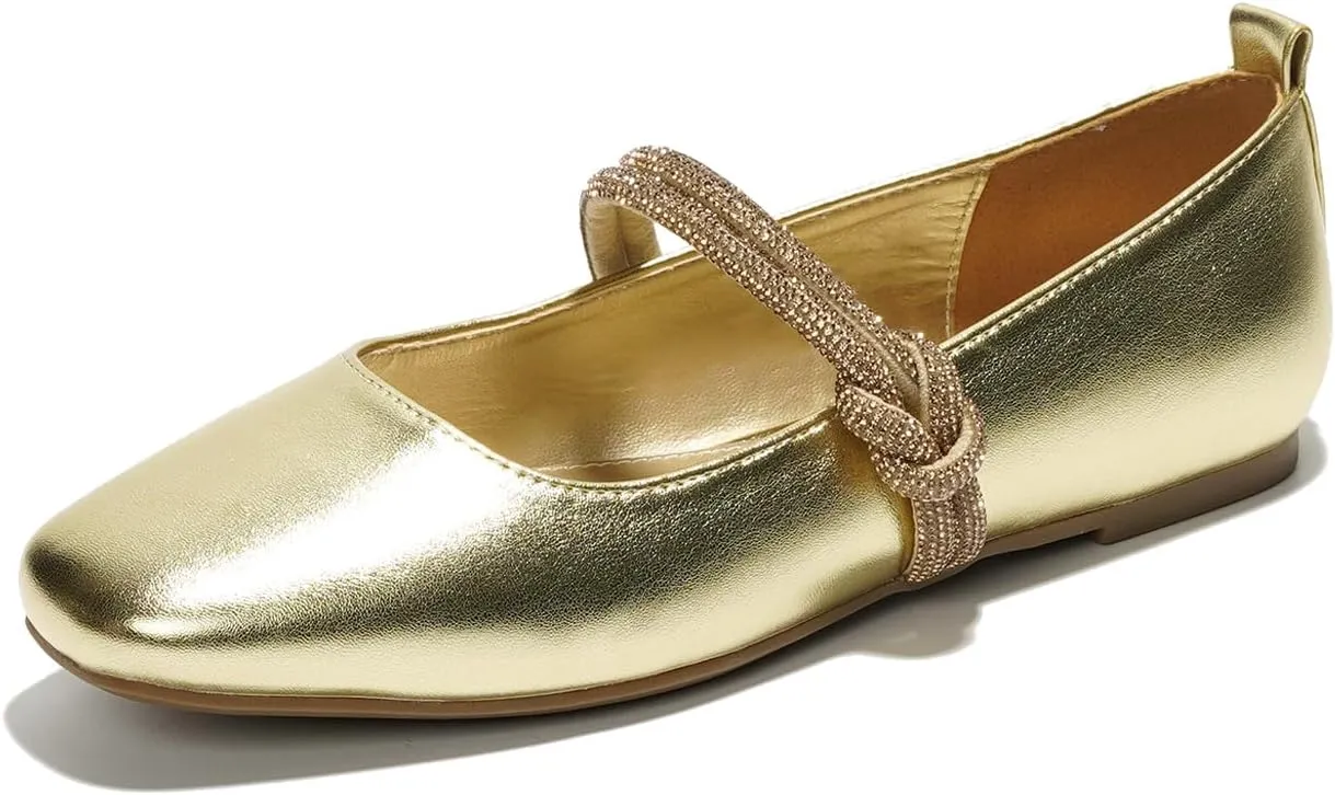 Tammy Cape Robbin Ballet Flats - Comfortable Rhinestone Dressy Shoes