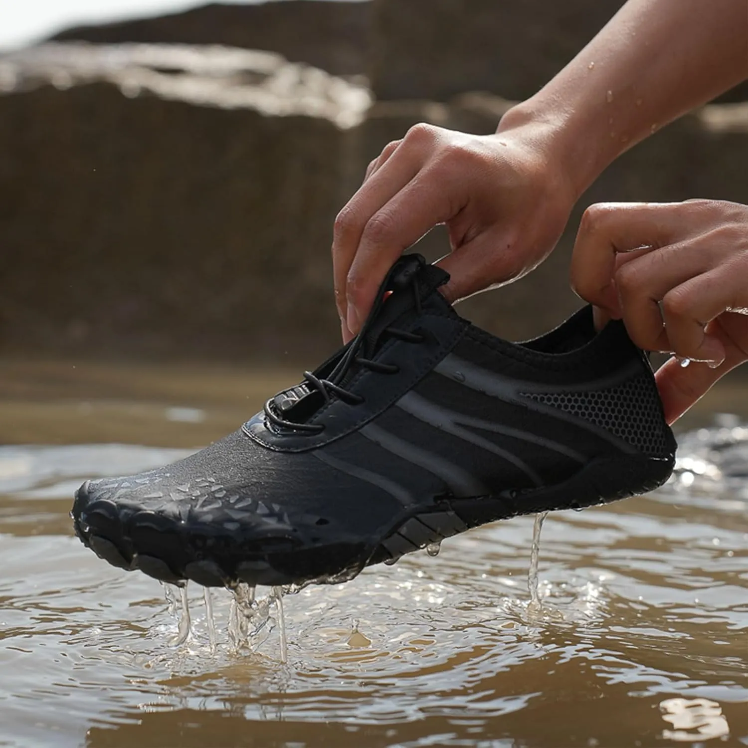 Thatrich Grounded Footwear for Women Men Wide Toe Box Sneakers Waterproof Hiking Running Shoe Non Slip Barefoot Shoes Quick Dry Athletic Running Sports Walking Spring Summer Beach Wear Unisex Sneaker