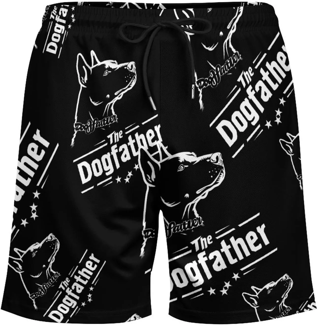 The Dogfather English Foxhound Men's Swim Trunks Quick Dry Board Shorts Swimwear Beach Shorts with Compression Liner