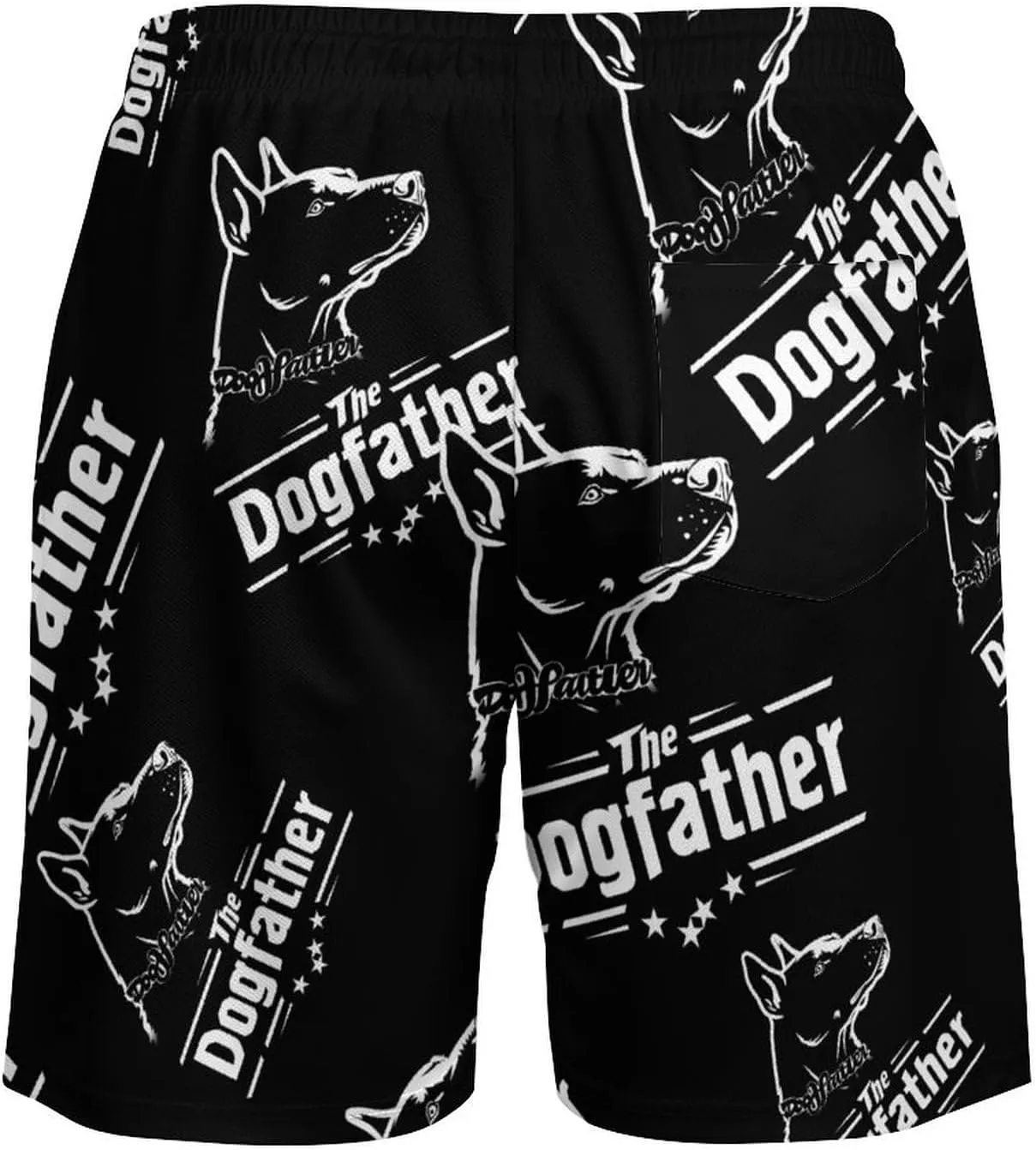 The Dogfather English Foxhound Men's Swim Trunks Quick Dry Board Shorts Swimwear Beach Shorts with Compression Liner