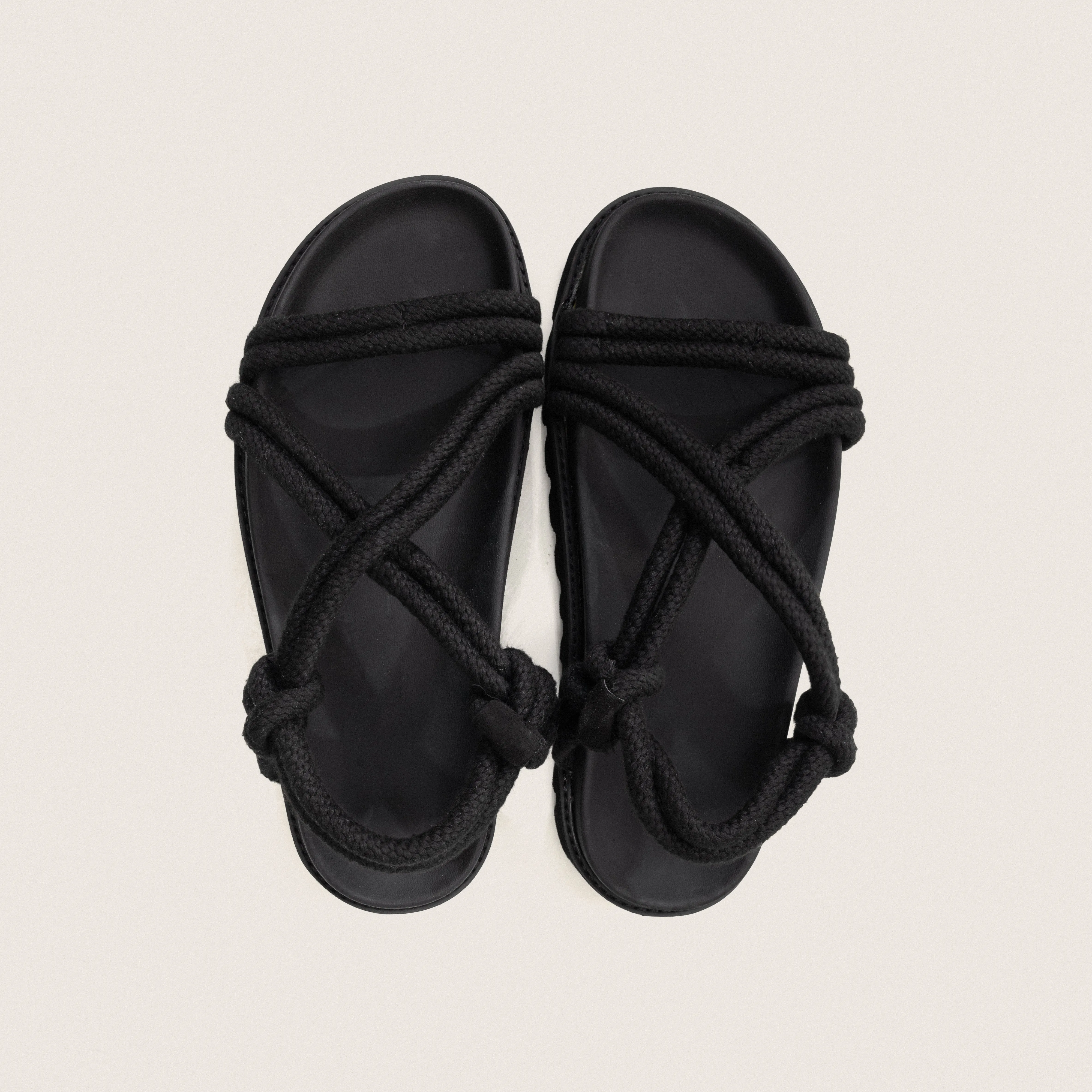 The Rope Sandals in Black