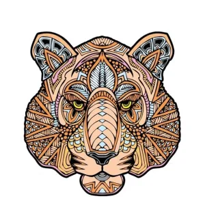Tiger 'Ethnic Tribe Head' 3D Wood Jigsaw Puzzle