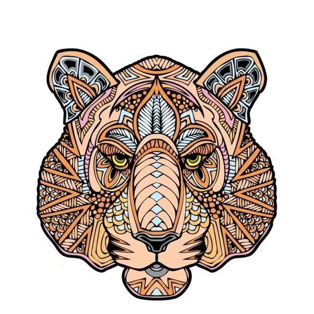 Tiger 'Ethnic Tribe Head' 3D Wood Jigsaw Puzzle