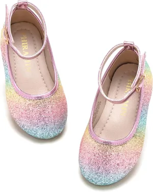 Toddler Flower Girl Dress Shoes - Little Girl Ballet Flats Sparkly Wedding Party