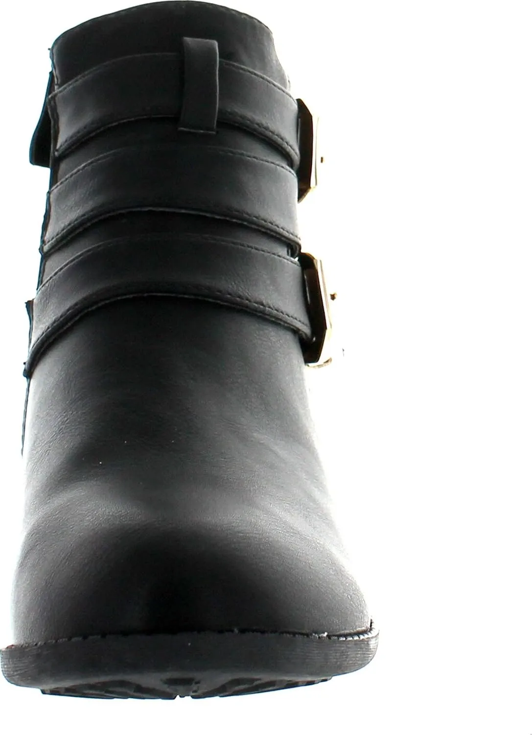 TOP Moda Womens Ankle Boots Chunky Stacked Mid Heel Elastic Chelsea