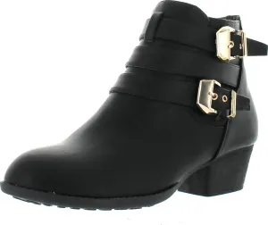TOP Moda Womens Ankle Boots Chunky Stacked Mid Heel Elastic Chelsea