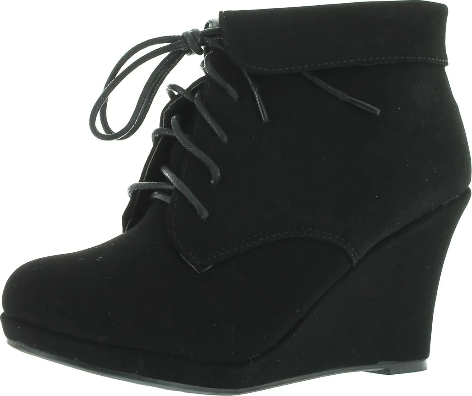 TOP Moda Womens Ankle Boots Chunky Stacked Mid Heel Elastic Chelsea