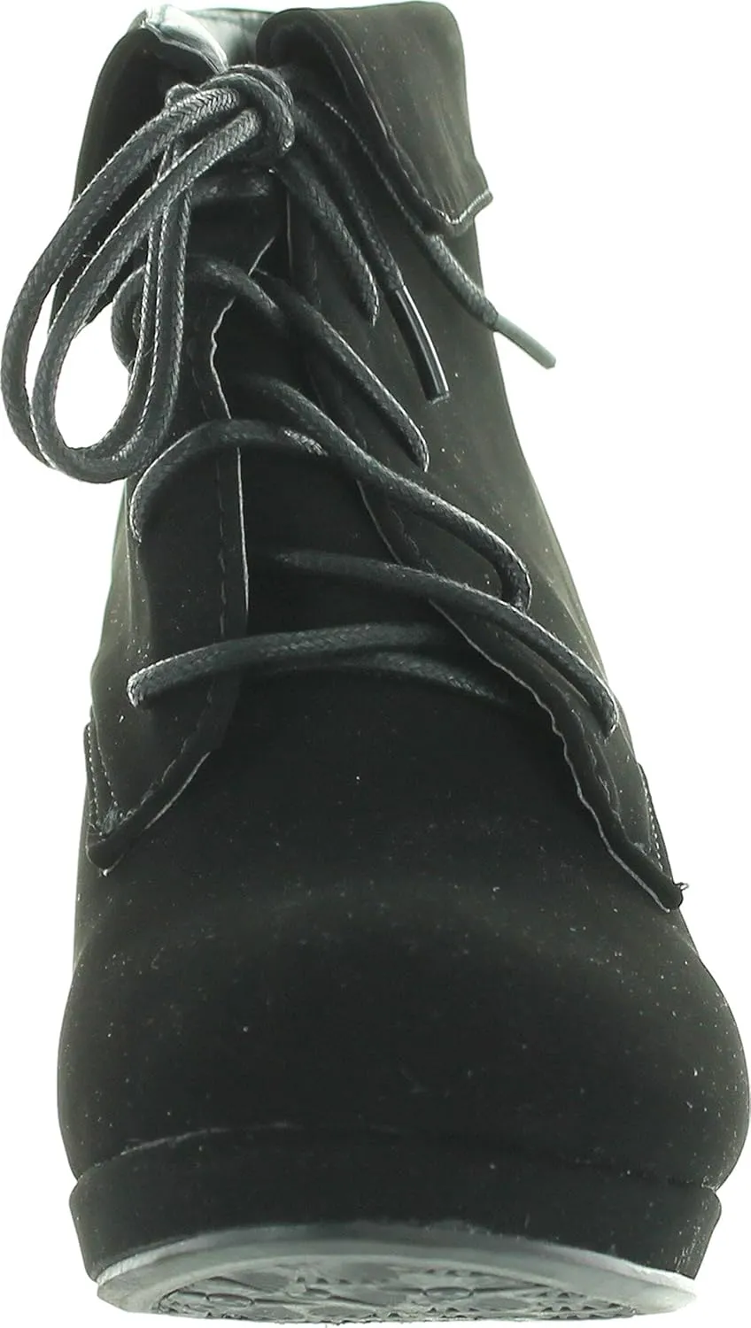 TOP Moda Womens Ankle Boots Chunky Stacked Mid Heel Elastic Chelsea