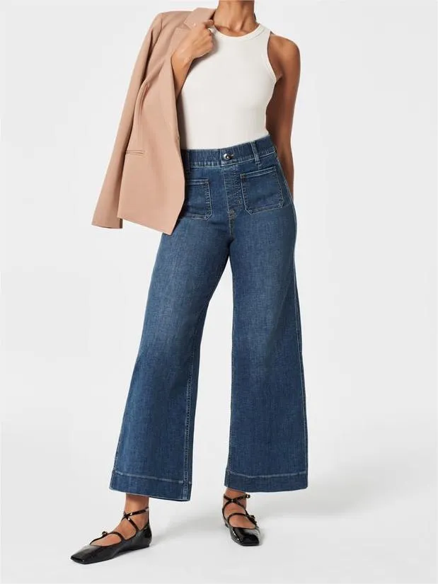 👖Tummy Control Cropped Wide-Leg Jeans ⭐ 2024 Best Selling Jeans