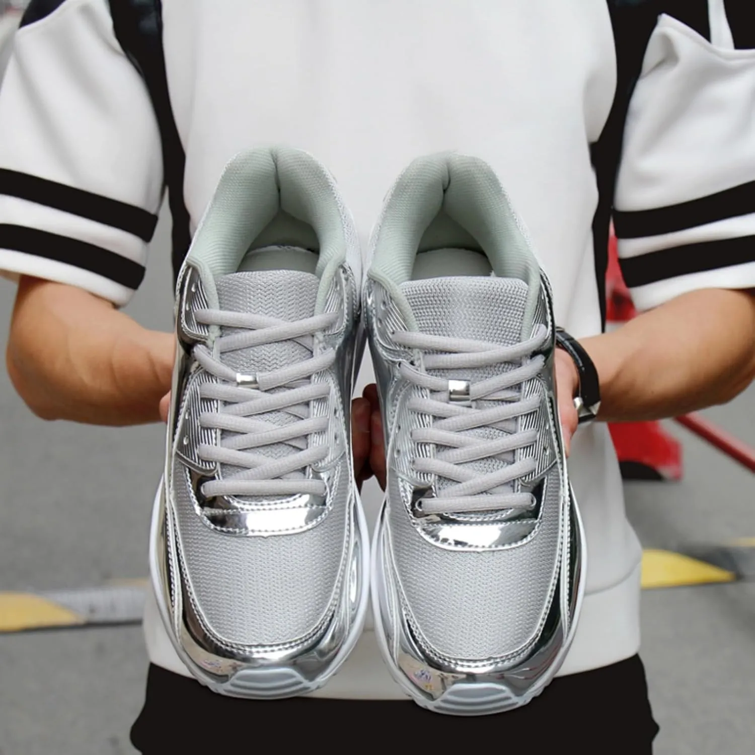 Unisex Fashion Sneakers - Trendy Design,Comfortable Fit, Mesh - Fabric SplicedUpper for Casual and