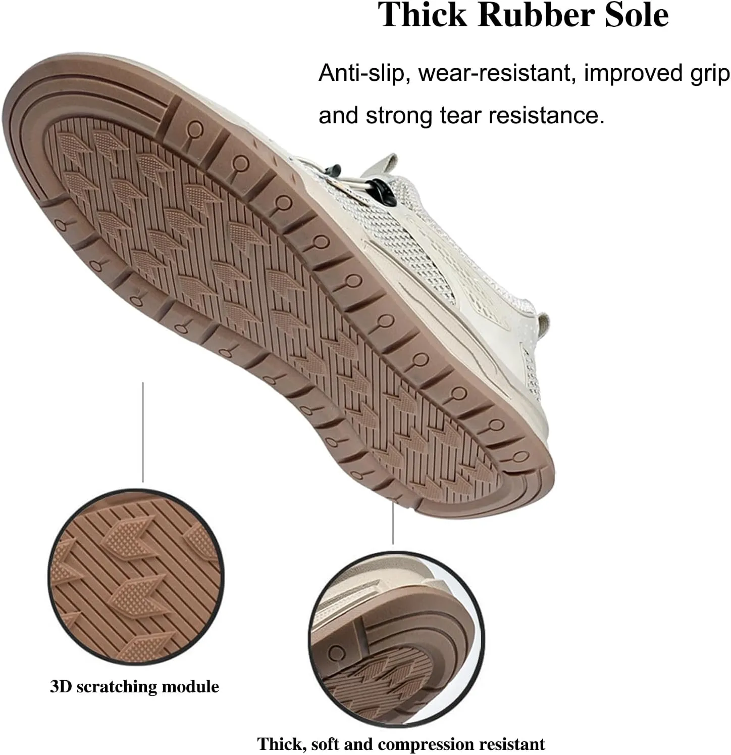 URLECHS Men's Quick-Dry Outdoor Hiking Aqua Shoes Breathable Mesh Lightweight Non-Slip Sneakers Casual Barefoot Boat Shoes Beach Wading Swimming Fishing Kayaking