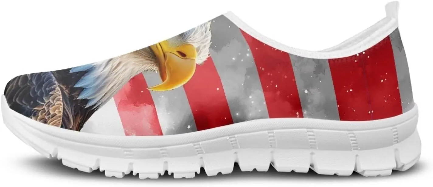 USA Flag Print Men Slip on Walking Shoes Sock Shoe Women Mesh Casual Fashion Tennis Running Sneakers Non Slip Tennis Patriots Sneakers Workout