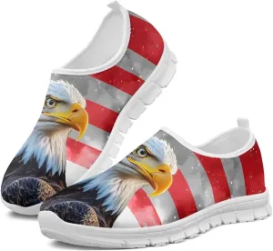 USA Flag Print Men Slip on Walking Shoes Sock Shoe Women Mesh Casual Fashion Tennis Running Sneakers Non Slip Tennis Patriots Sneakers Workout