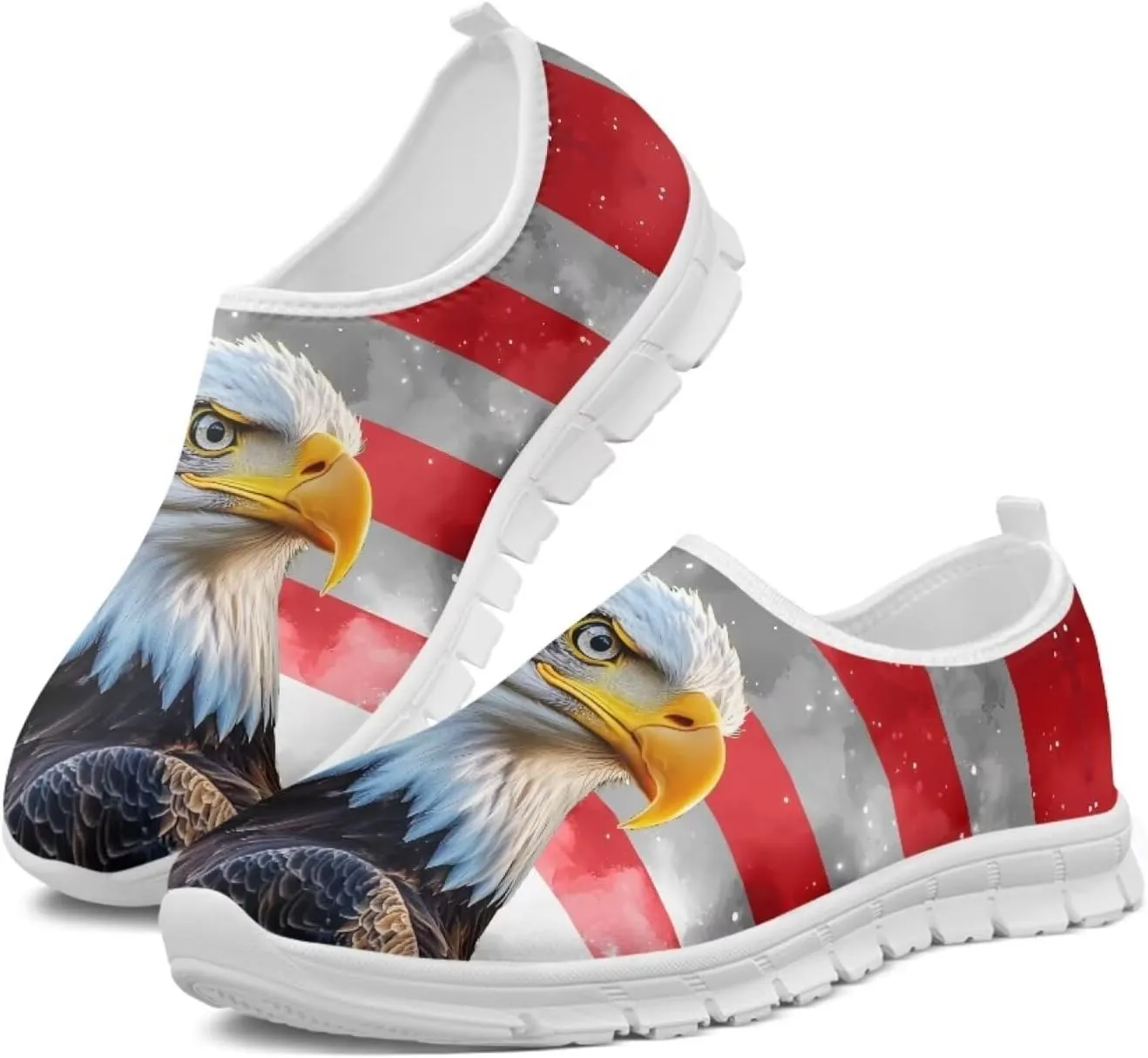 USA Flag Print Men Slip on Walking Shoes Sock Shoe Women Mesh Casual Fashion Tennis Running Sneakers Non Slip Tennis Patriots Sneakers Workout