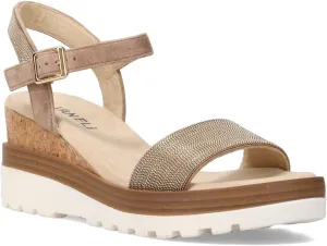 VANELi Womens Cedra Metallic Rhinestone Casual Sandals Casual Mid Heel 2-3" - Brown