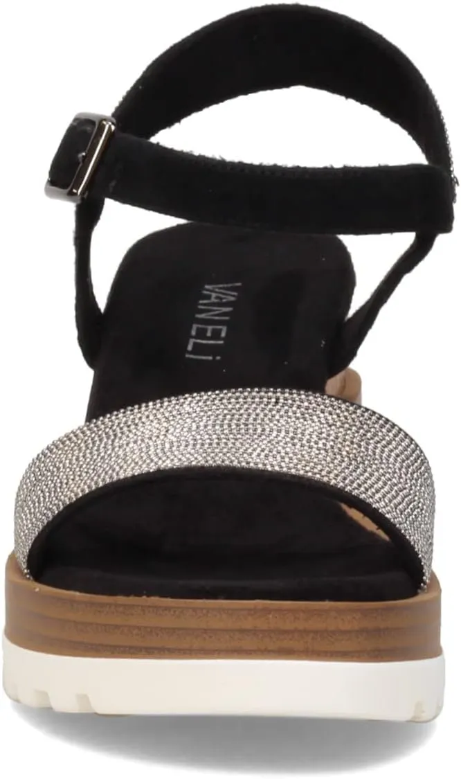 VANELi Womens Cedra Metallic Rhinestone Casual Sandals Casual Mid Heel 2-3" - Brown