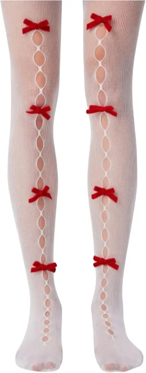 Verdusa Women's Bow Fishnet Tights Mesh Sheer Stockings Pantyhose