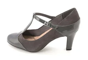 Vineza Cap Toe Tstrap Leather Mary Jane Pumps Steel Grey Size 85
