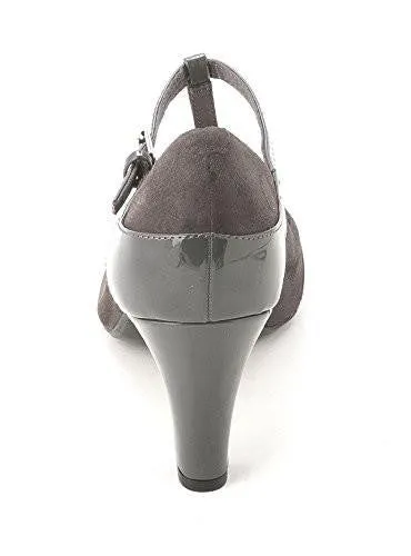 Vineza Cap Toe Tstrap Leather Mary Jane Pumps Steel Grey Size 85