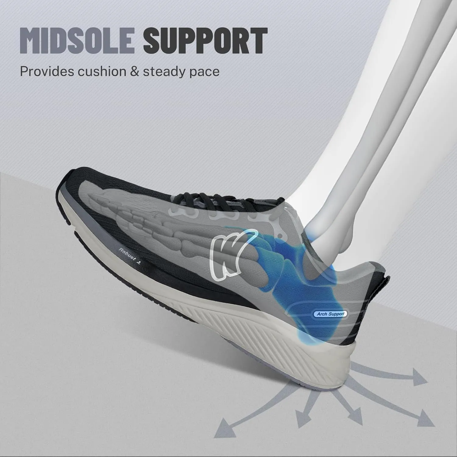 Walking Shoes for Men for Plantar Fasciitis, Arch Support Shoes Men with Wide Toe Box, Non-Slip Men Orthopedic Sneakers for Heel Pain Relief