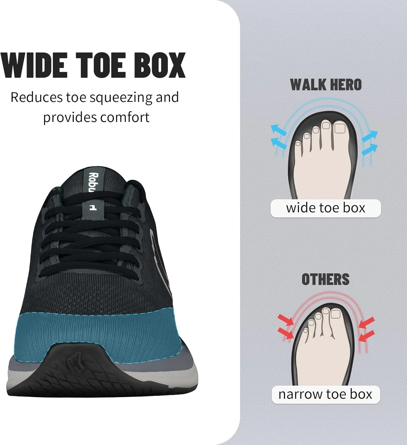 Walking Shoes for Men for Plantar Fasciitis, Arch Support Shoes Men with Wide Toe Box, Non-Slip Men Orthopedic Sneakers for Heel Pain Relief