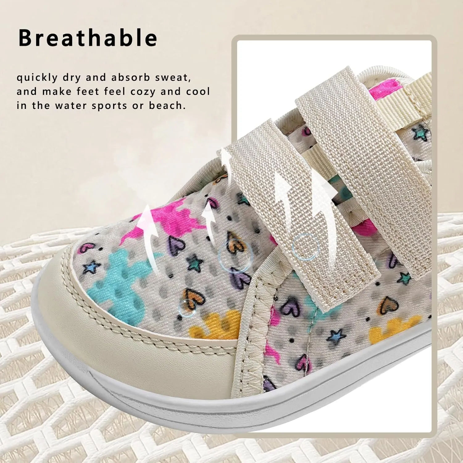 WateLves Wide Toddler Water Shoes Kids Barefoot Beach Swim Aqua Shoes Boys Girls Breathable Mesh Walking Hook and Loop Sneakers