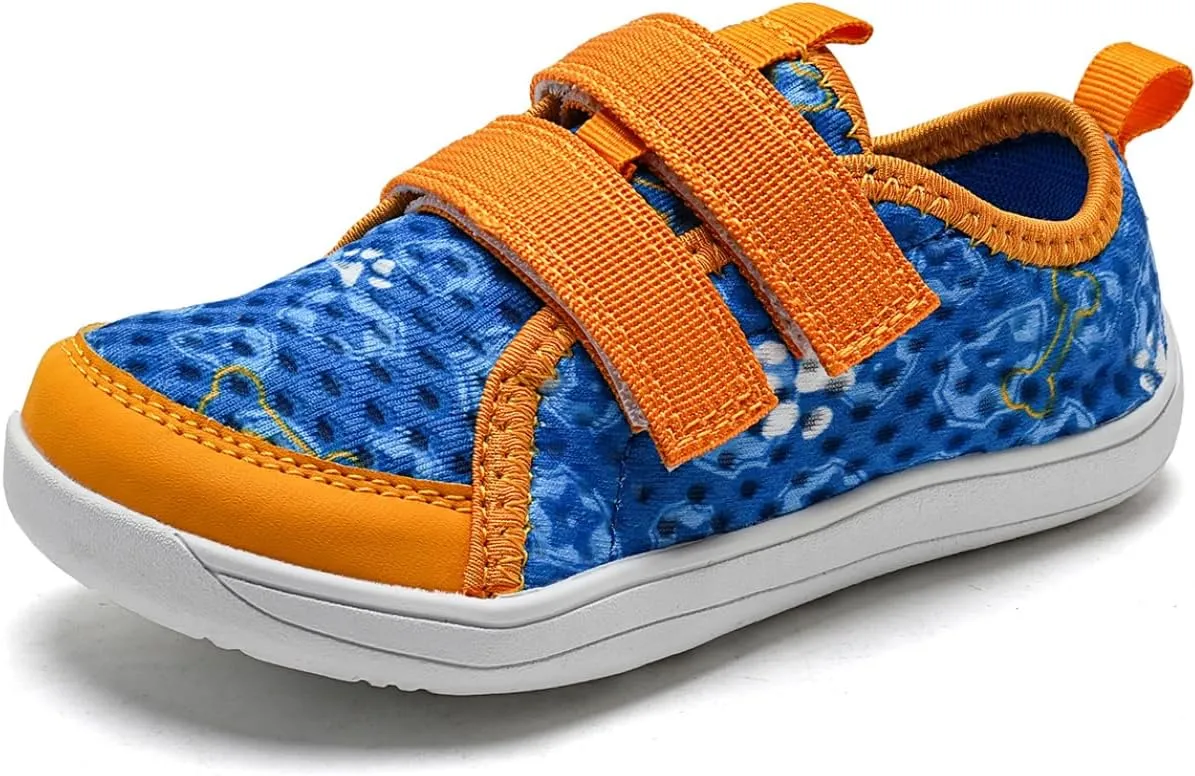 WateLves Wide Toddler Water Shoes Kids Barefoot Beach Swim Aqua Shoes Boys Girls Breathable Mesh Walking Hook and Loop Sneakers