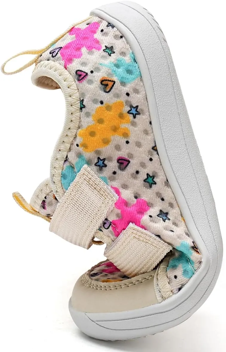 WateLves Wide Toddler Water Shoes Kids Barefoot Beach Swim Aqua Shoes Boys Girls Breathable Mesh Walking Hook and Loop Sneakers
