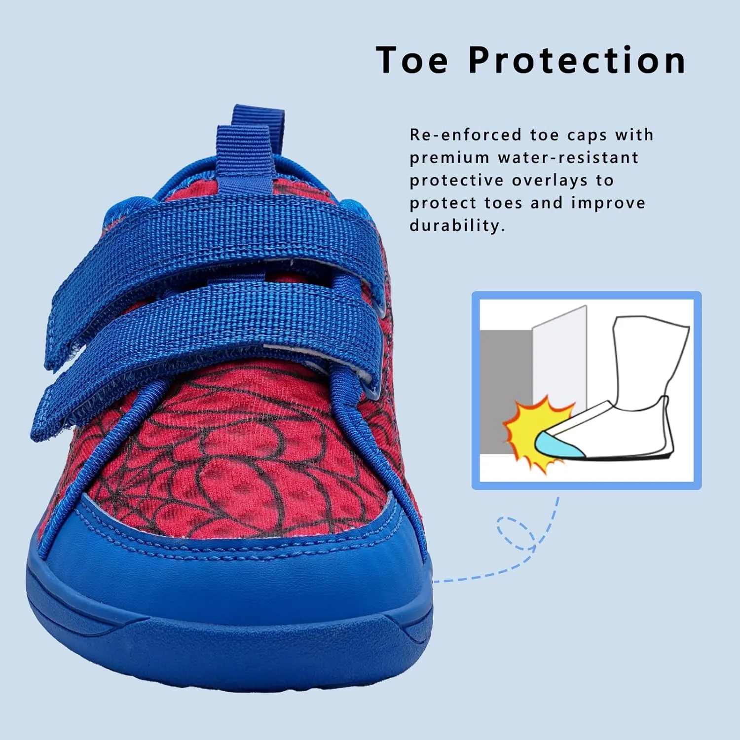 WateLves Wide Toddler Water Shoes Kids Barefoot Beach Swim Aqua Shoes Boys Girls Breathable Mesh Walking Hook and Loop Sneakers