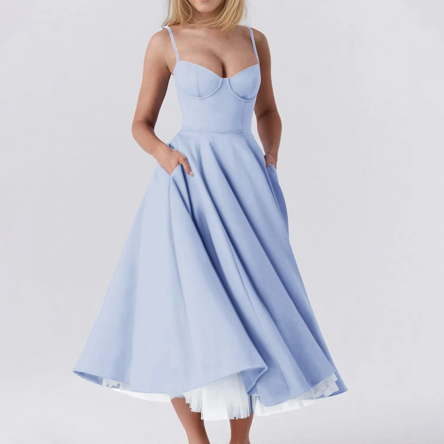 Wedding Guest Dresses for Women Spaghetti Straps Corset Homecoming Floral Cocktail Dress Lace Maxi Prom Dresses