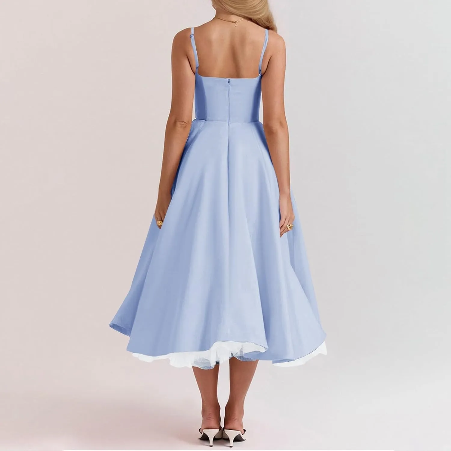Wedding Guest Dresses for Women Spaghetti Straps Corset Homecoming Floral Cocktail Dress Lace Maxi Prom Dresses