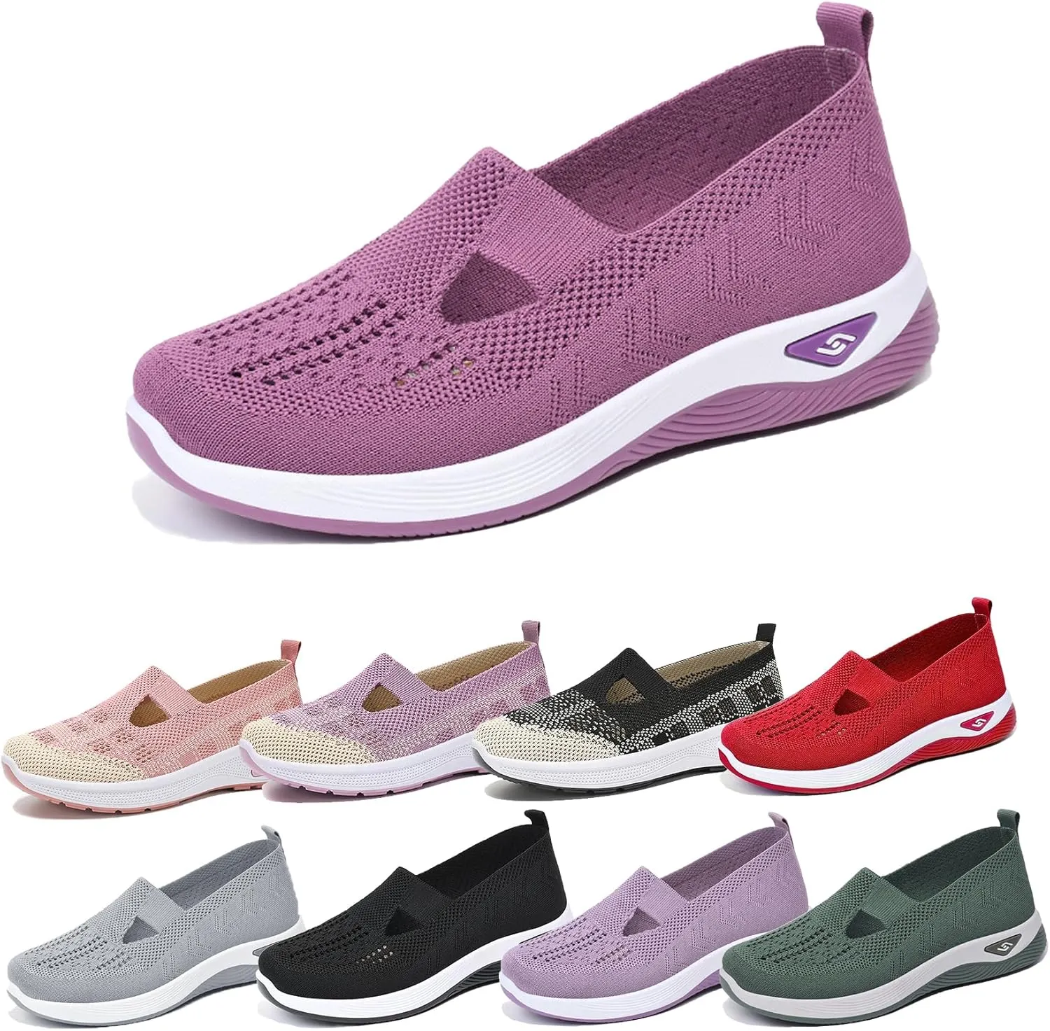 Women's Athletic Hiking Barefoot Shoes Woven Orthopedic Breathable Soft Shoes Hands Free Slip in Sneakers for Walking Trave