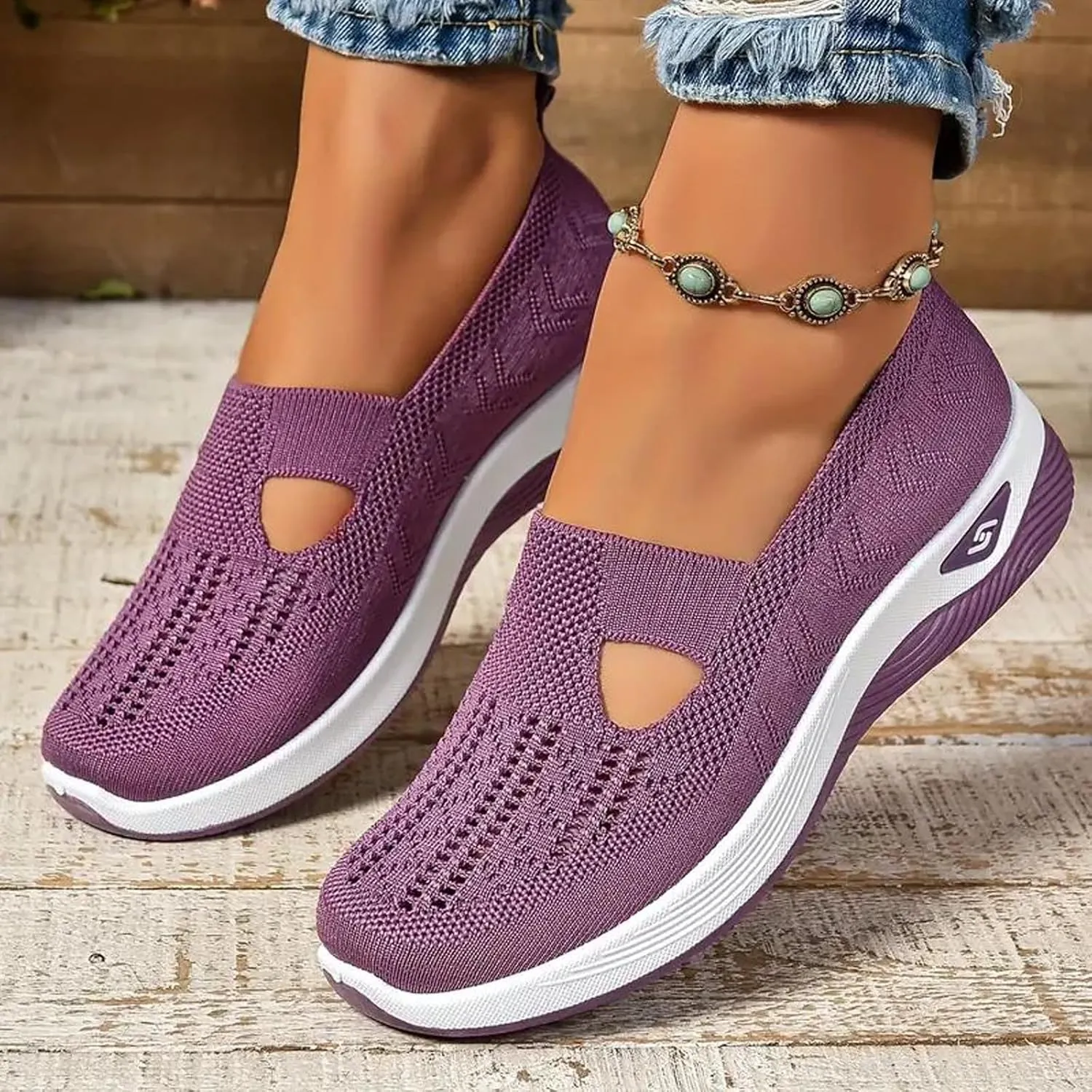Women's Athletic Hiking Barefoot Shoes Woven Orthopedic Breathable Soft Shoes Hands Free Slip in Sneakers for Walking Trave