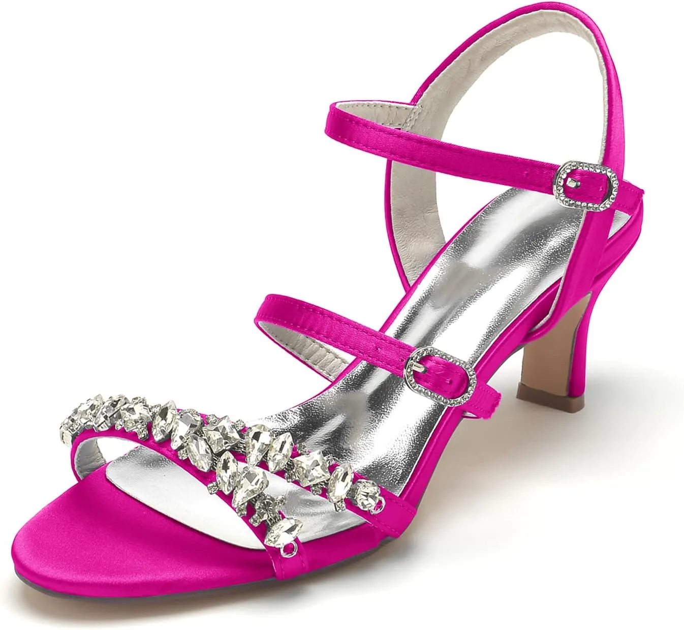 Women's Crystal Wedding Shoes Low Kitten Heels Pumps Evening Party Dress Shoes for Women Summer Sandals
