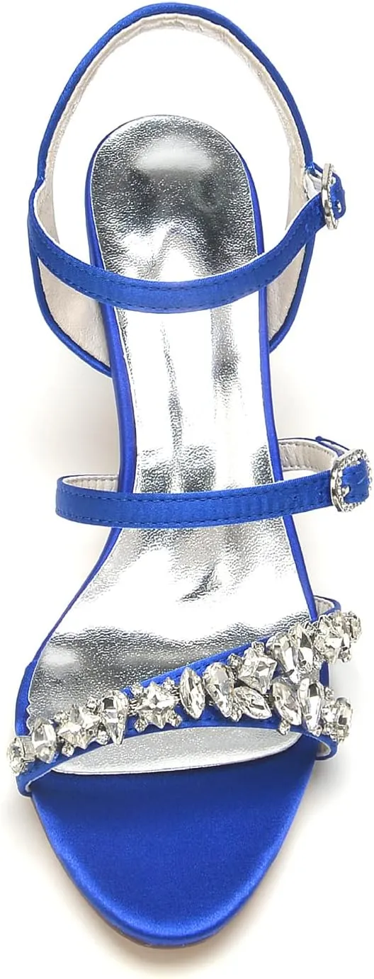 Women's Crystal Wedding Shoes Low Kitten Heels Pumps Evening Party Dress Shoes for Women Summer Sandals