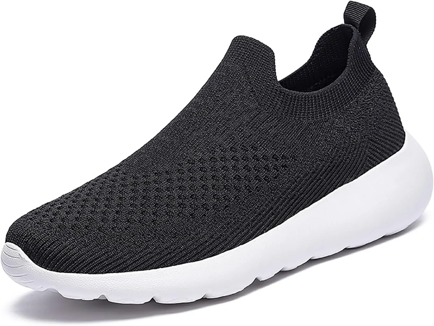 Women's Elastic Knit Slip On Sneakers Breathable Mesh Soft Bottom Lightweight Walking Sock Shoes Comfortable Yoga Fitness Tennis Shoes