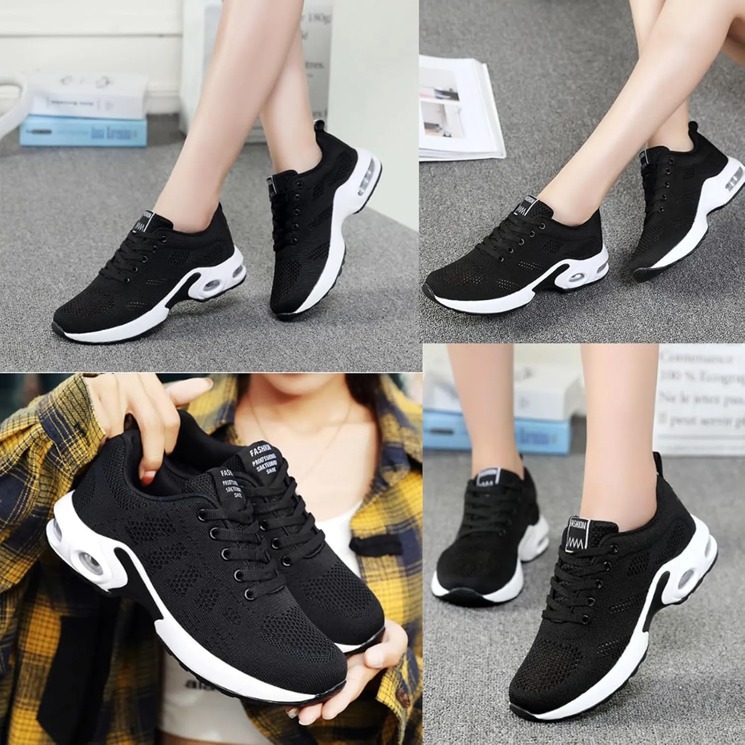 Womens Fashion Light Weight Air Sports Walking Sneakers Breathable Gym Jogging Running Tennis Shoes