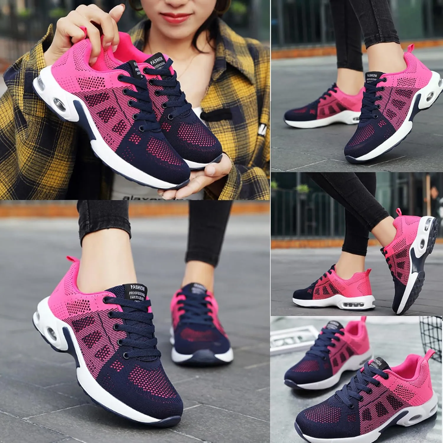 Womens Fashion Light Weight Air Sports Walking Sneakers Breathable Gym Jogging Running Tennis Shoes